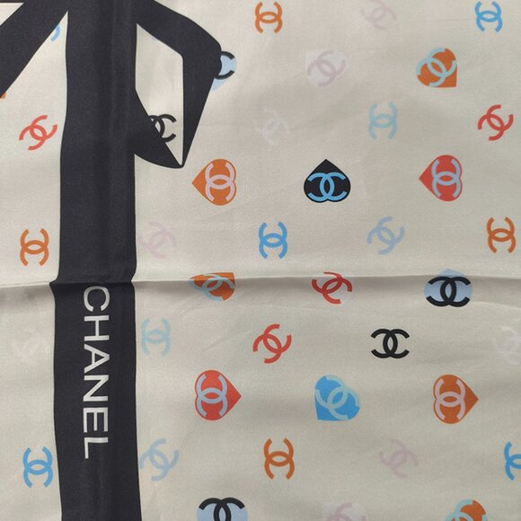 Chanel Colorful Pattern Silk Square Scarf - Picture 2 of 6